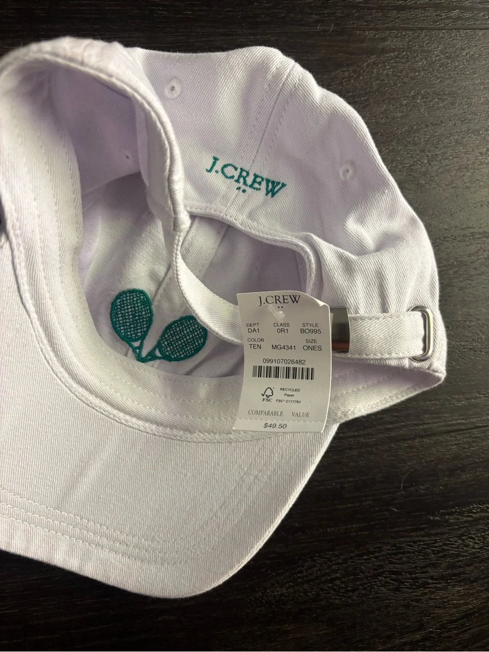 Brand New J CREW Tennis Hat Cap White